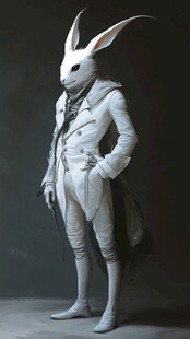 白色兔形人偶时尚造型