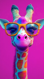 时尚炫酷长颈鹿戴个性眼镜