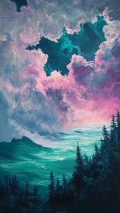 梦幻云海下的山林美景