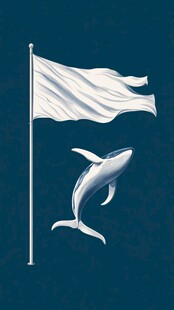 白帆与跃鲸的海洋图景