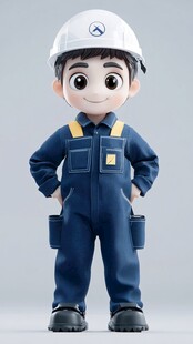 可爱工装小男孩形象展示