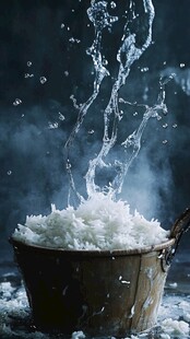 冰桶中水溅起的美妙瞬间