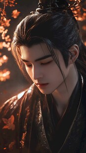 古风俊逸男子的沉静瞬间