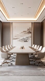 中式风格大气会议室场景