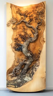 木雕松树艺术品精美呈现