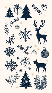 圣诞装饰元素图案集