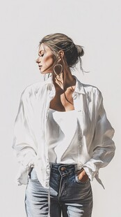 时尚休闲风女性穿搭展示