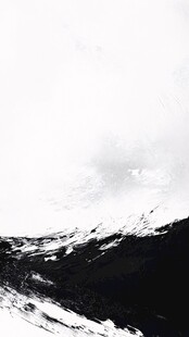 黑白水墨风格雪山景致