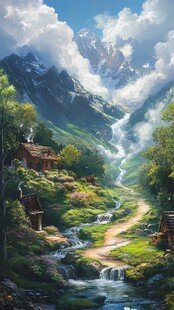 山间幽居美景