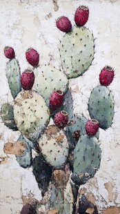 带果仙人掌特写艺术画