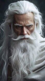 白发长须威严老者形象