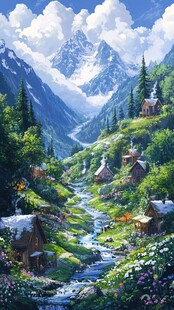 山间村落 梦幻般的自然景致