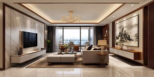 现代大气客厅室内设计效果图
