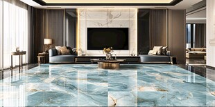 现代轻奢风客厅地面装饰