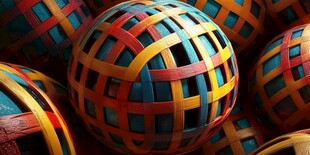 多彩编织球体艺术展示