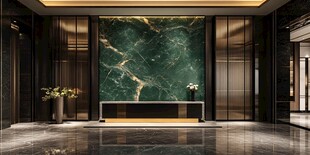 奢华绿玉石门厅装饰设计