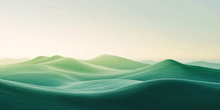 翠绿山峦梦幻自然景观