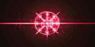 炫彩红色激光特效图案