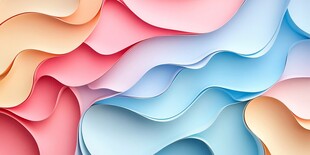 彩色波浪形纸张艺术纹理