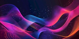 梦幻炫彩流动波浪背景图