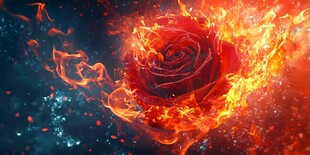 火焰玫瑰 炽热的浪漫意象