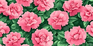 粉色牡丹花卉无缝背景图