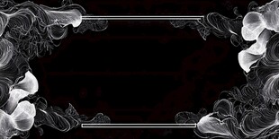 黑白烟雾边框创意背景图