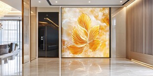 金色枫叶玄关装饰画场景