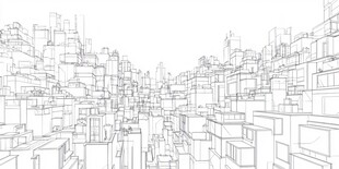 城市线稿景观