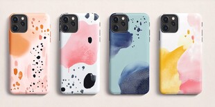 多彩水彩风手机壳展示