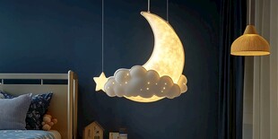 梦幻月亮云朵吊灯挂饰