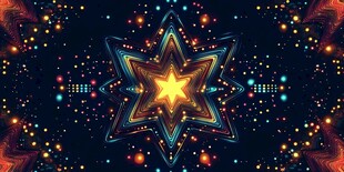 梦幻炫彩星际星形图案