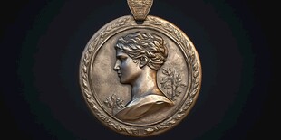 古典风格人物浮雕金属吊坠