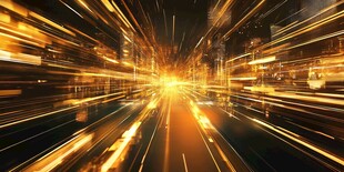 都市流光溢彩的动感夜景