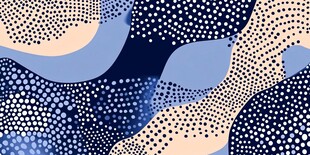 蓝白波点抽象图案纹理