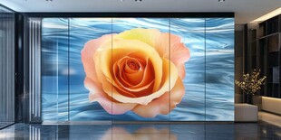 客厅中的绚丽玫瑰艺术背景墙