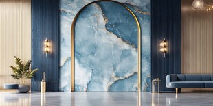 蓝色大理石玄关时尚空间