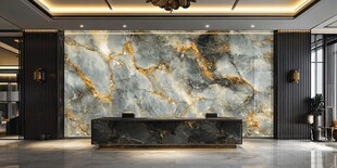 奢华大理石前台大厅设计