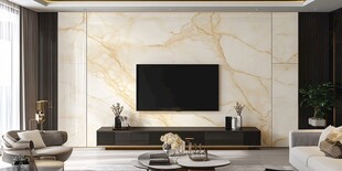 现代轻奢风客厅电视背景墙