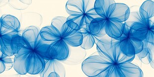 梦幻蓝色花朵抽象背景图