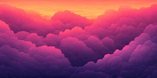 梦幻晚霞云海美景