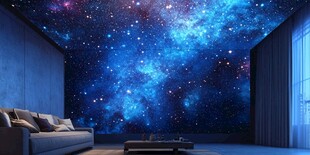 梦幻星空主题客厅背景墙