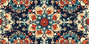 复古民族风花卉图案设计