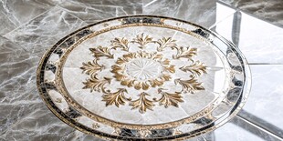 奢华大理石花纹圆形装饰盘