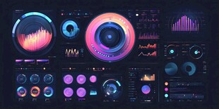 炫酷科技风数据可视化界面