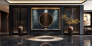 现代中式风格豪华入户玄关