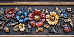 精美木雕花卉装饰图案