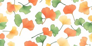 银杏叶多彩图案背景图