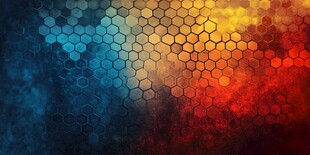 多彩六边形几何背景图案