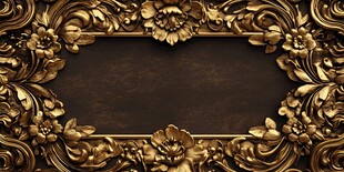 金色雕花边框复古装饰